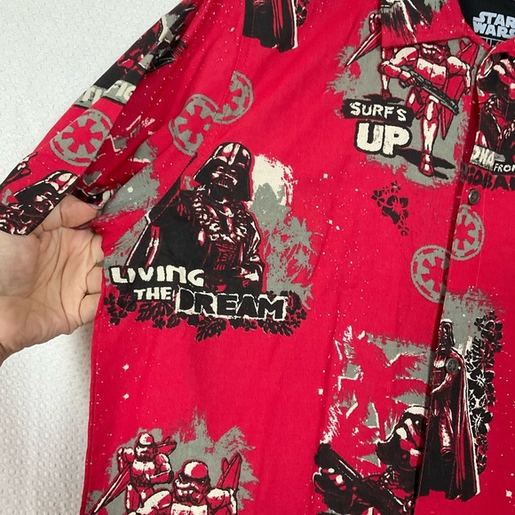 WeLoveFine x Star Wars Dark Side Aloha Button Up Style Hawaiian Shirt Small New - Picture 2 of 6